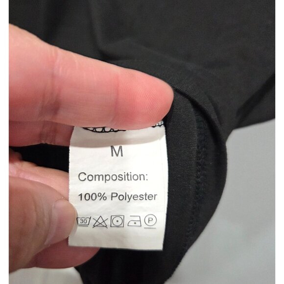 Shein Mens Black Graphic Tee with Japanese Text & Rose Design Size M - Picture 3 of 7